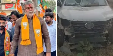 चुनाव प्रचार करने पहुंचे केंद्रीय मंत्री प्रहलाद पटेल की कार का छिंदवाड़ा में हुआ एक्सीडेंट