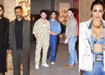 Jonas Brothers get together at Natasha Poonawalla’s house with Sonam Kapoor and Madhuri Dixit.