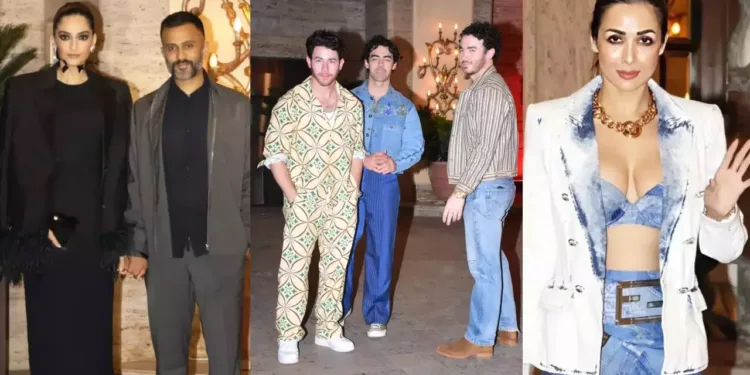 Jonas Brothers get together at Natasha Poonawalla’s house with Sonam Kapoor and Madhuri Dixit.