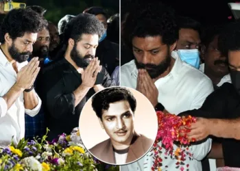 On the anniversary of the late NTR’s death, Jr. NTR, Balakrishna, and Kalyanram pay tribute.